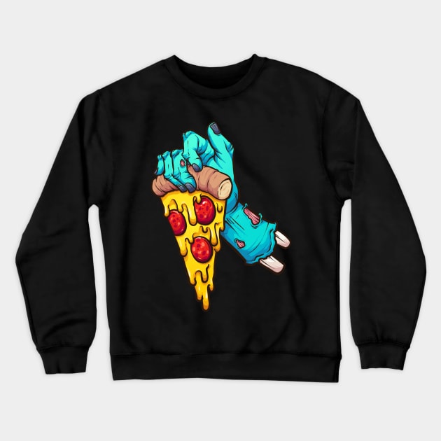 Zombie pizza Crewneck Sweatshirt by memoangeles